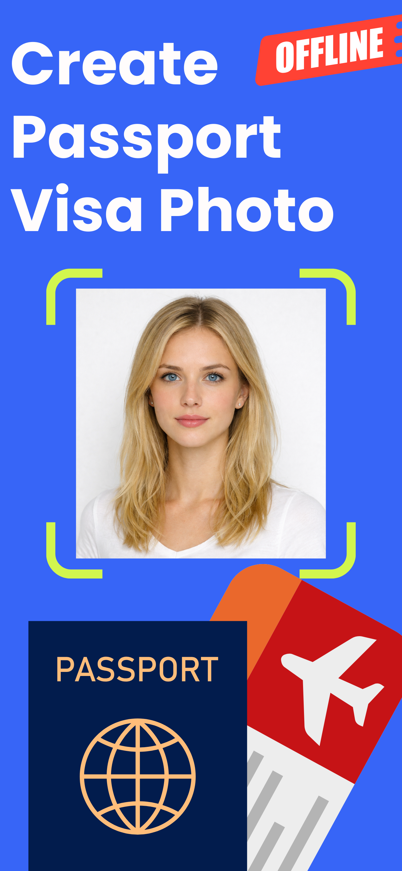 The Passport Photo app showing a cropped photo with the country format selected